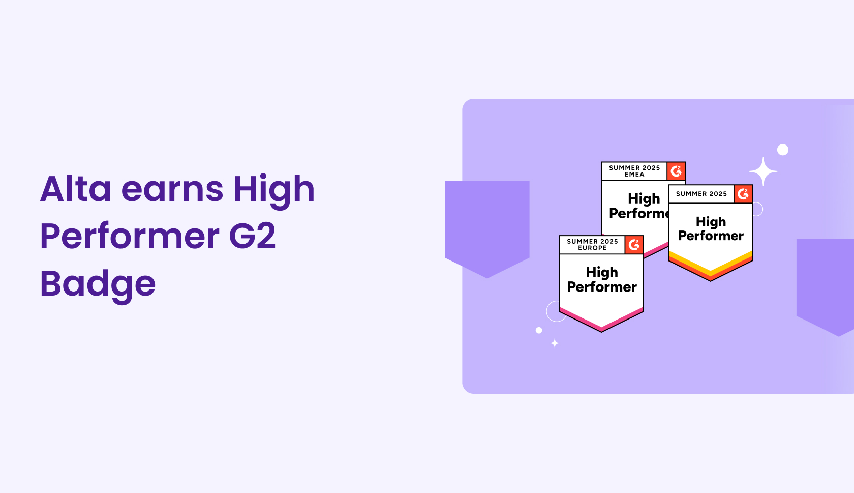 Alta Recognized as a High Performer in G2’s Summer 2025 Reports